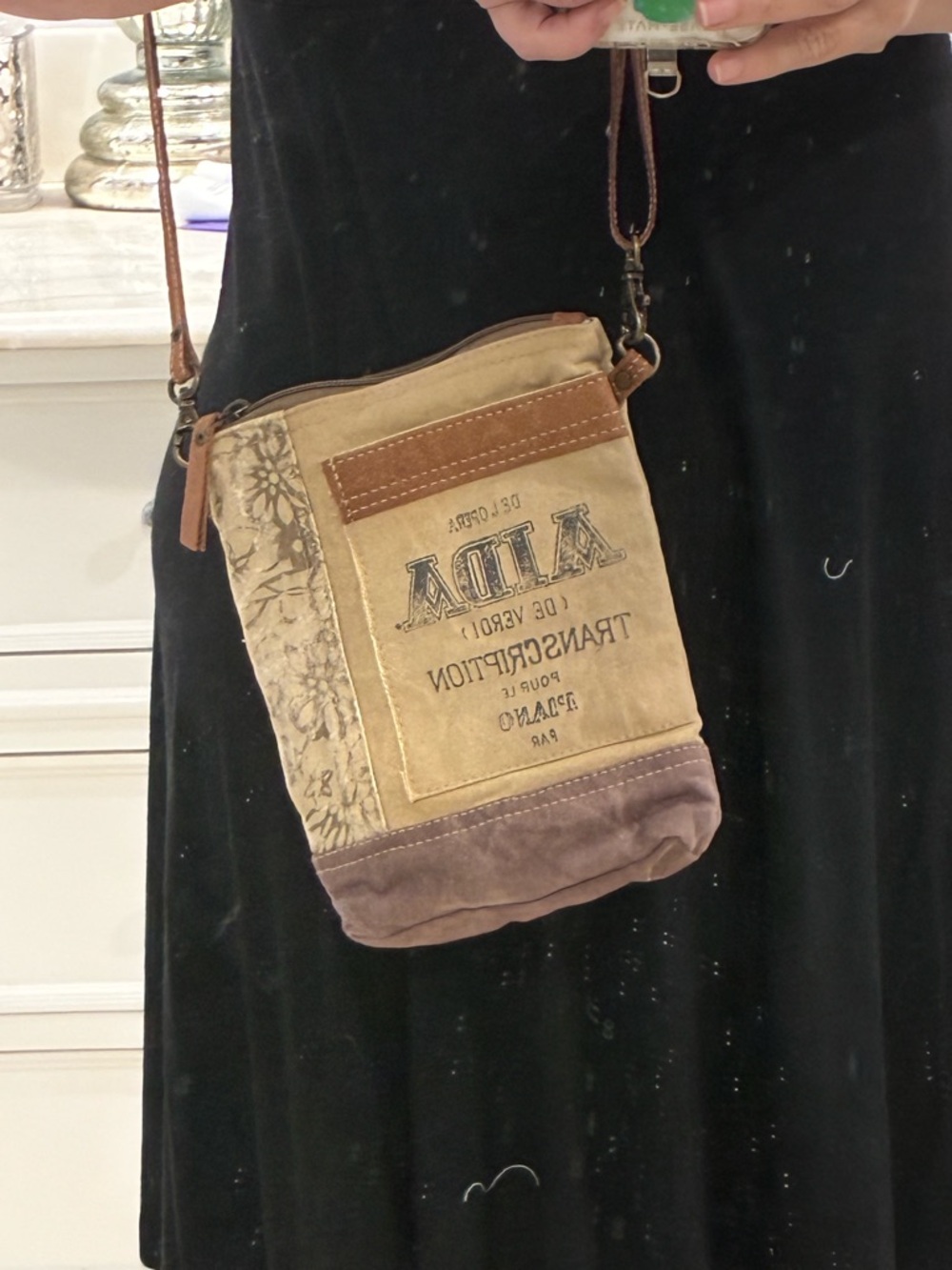 Clea Ray Aida Vintage-Inspired Tan Crossbody Bag